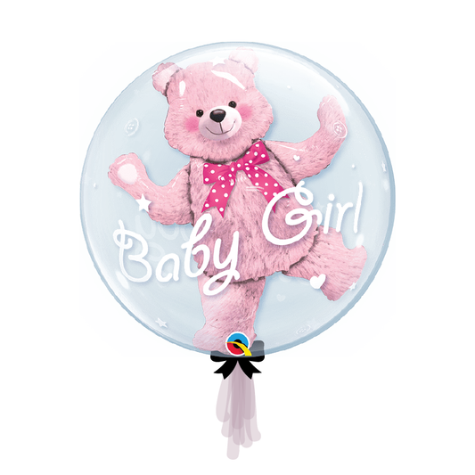 24" Baby Girl Printed Bubble Balloon