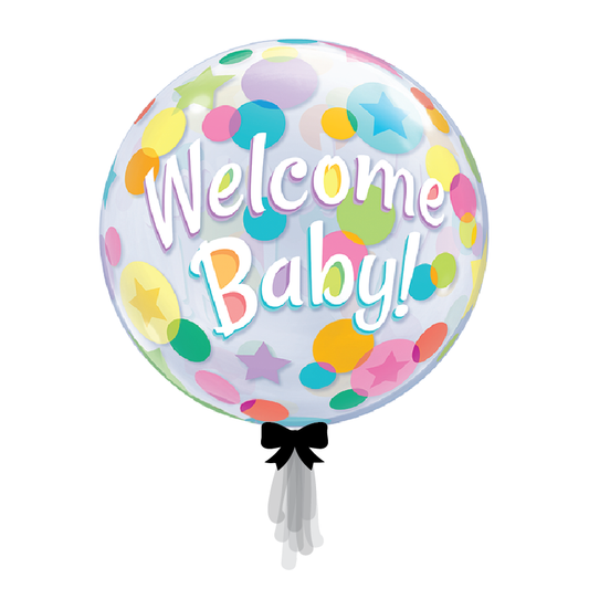 24" Welcome Baby Printed Bubble Balloon