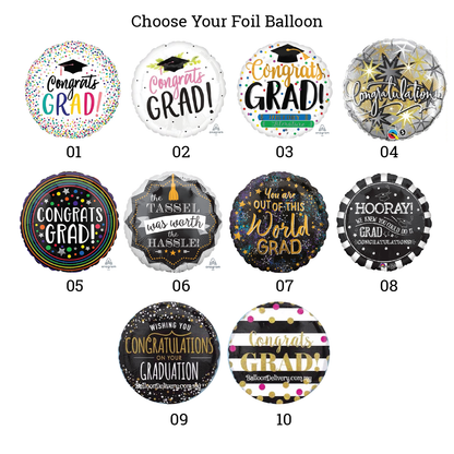 (Graduation) 18" Printed Foil Balloon Bunch