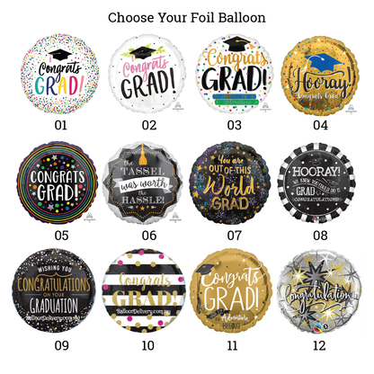 (Graduation) 18" Printed Foil Balloon Bunch