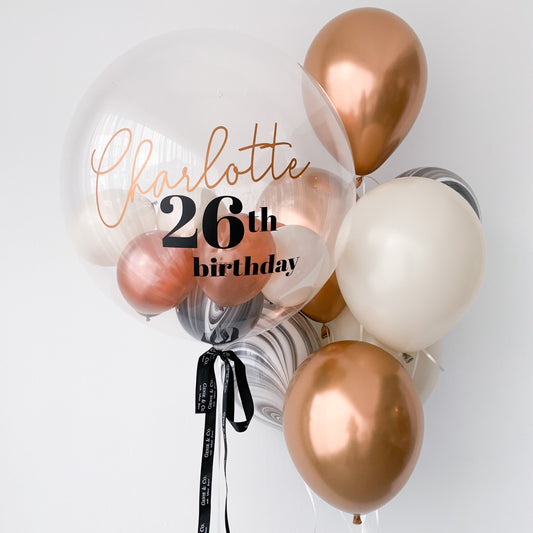 24" (Marble Copper) Bubble Balloon Set