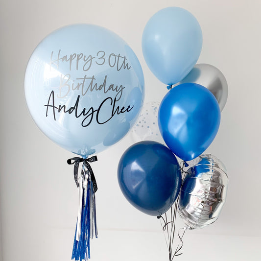 24" (Just Blue) Bubble Balloon Set