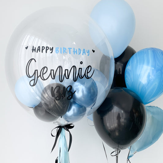 24" (Space Blue) Bubble Balloon Set