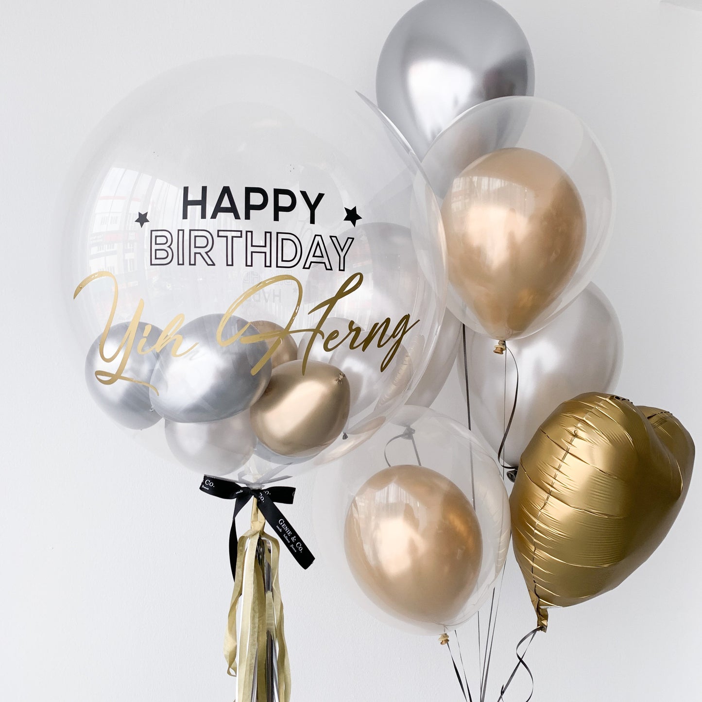 24" (Chrome Gold Silver) Bubble Balloon Set