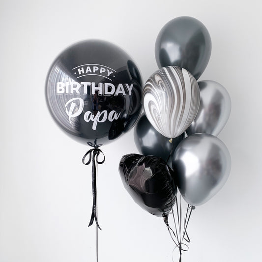 24" (Black Suit) Bubble Balloon Set