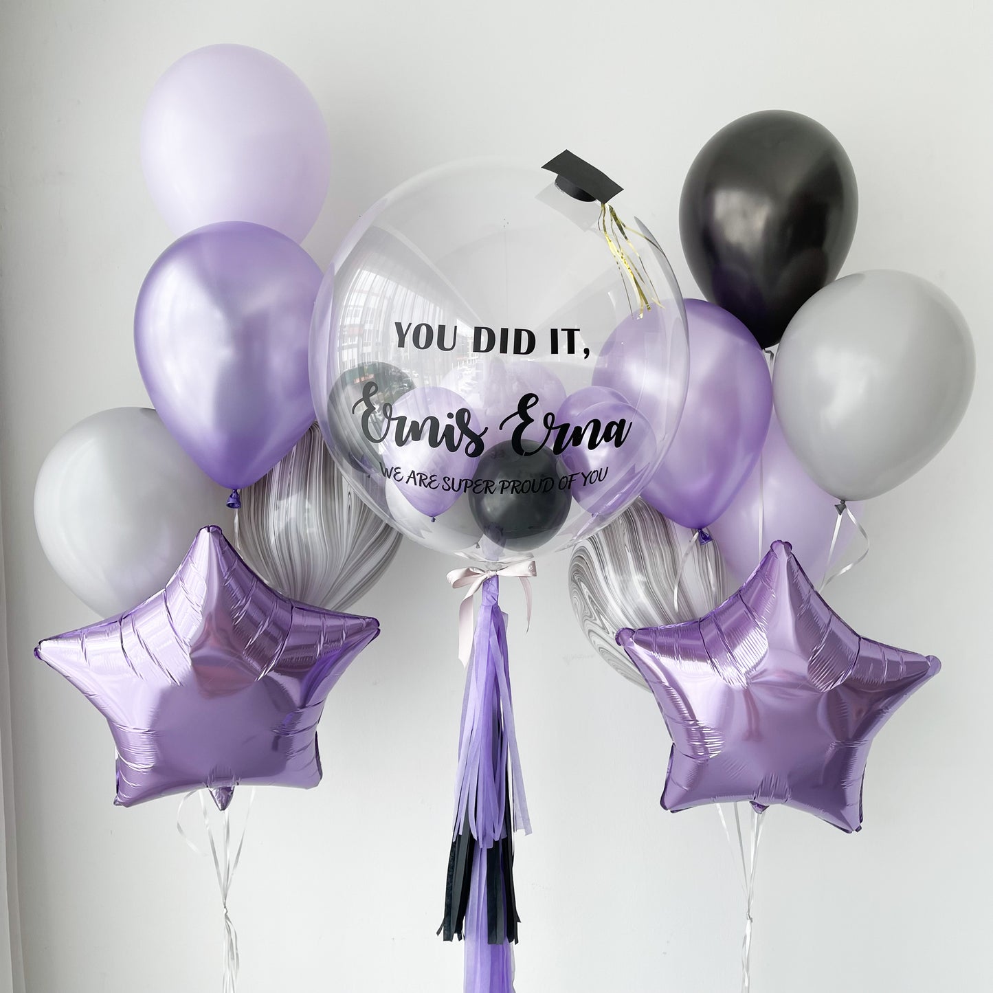 24" (Marble Purple) Bubble Balloon Set