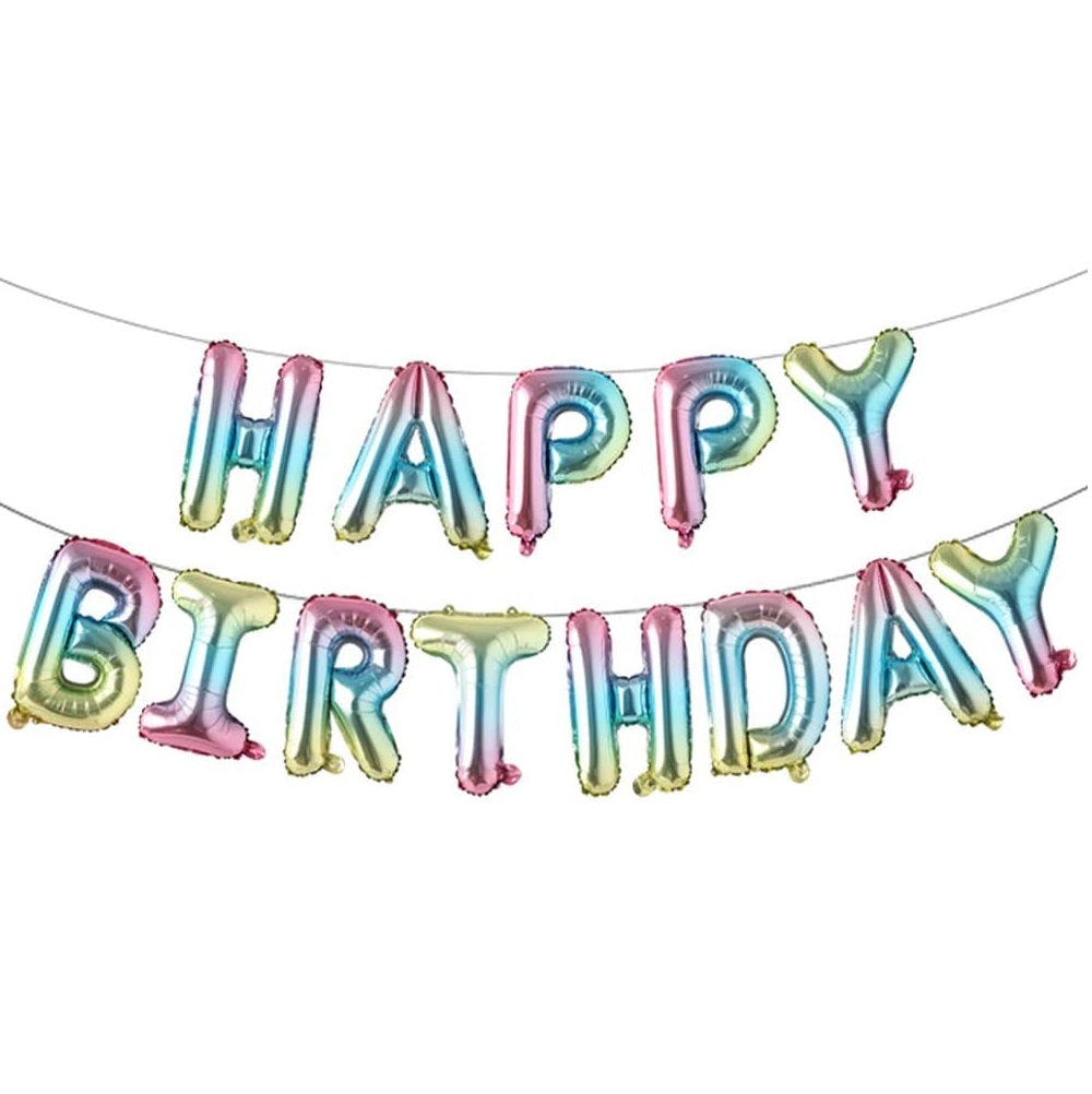 Happy Birthday (Mixed Color) Balloon Banner