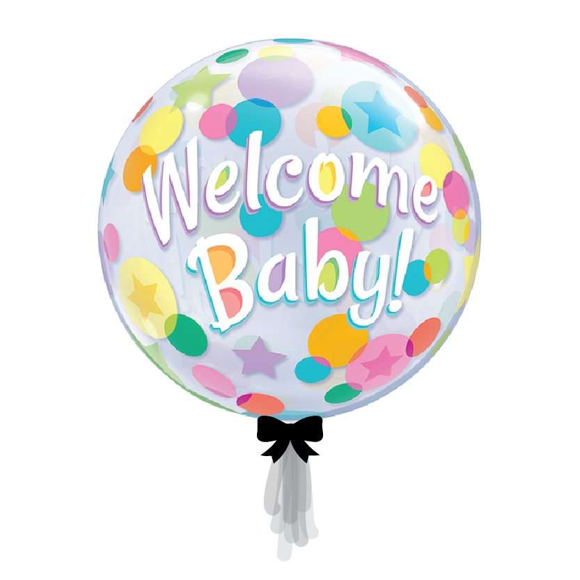 24" Welcome Baby Printed Bubble Balloon